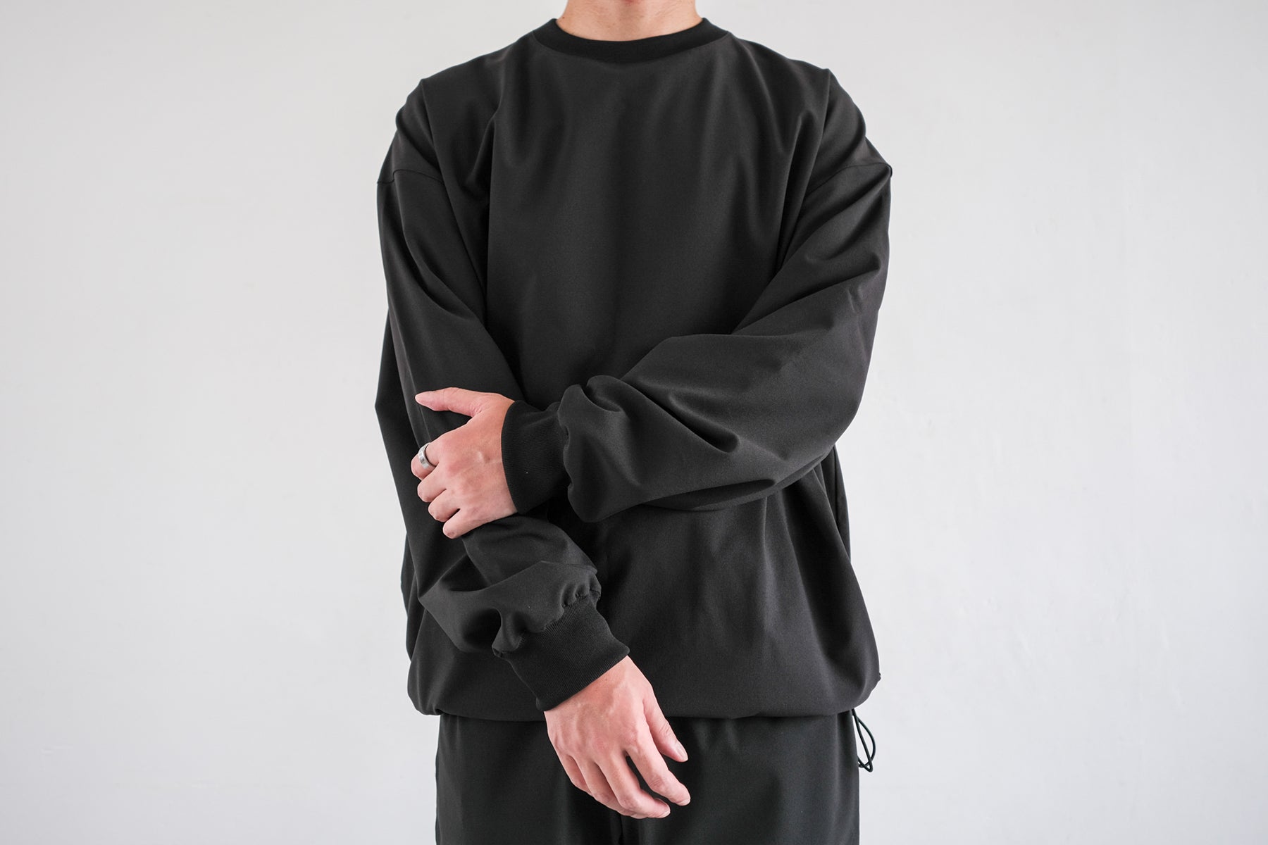 Drawstring Shirt LS / Black
