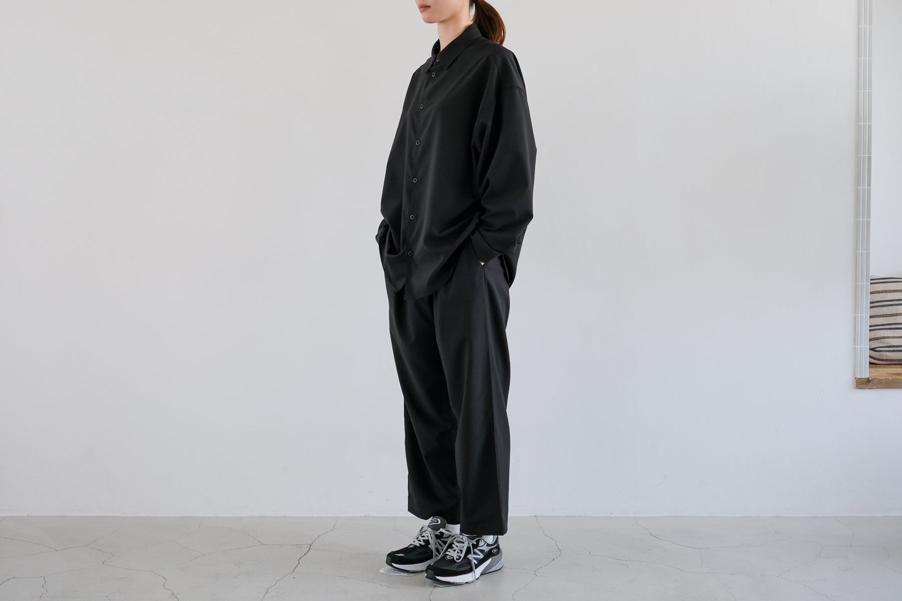 I/O Oversize Shirt LS / Black【9月入荷予定】