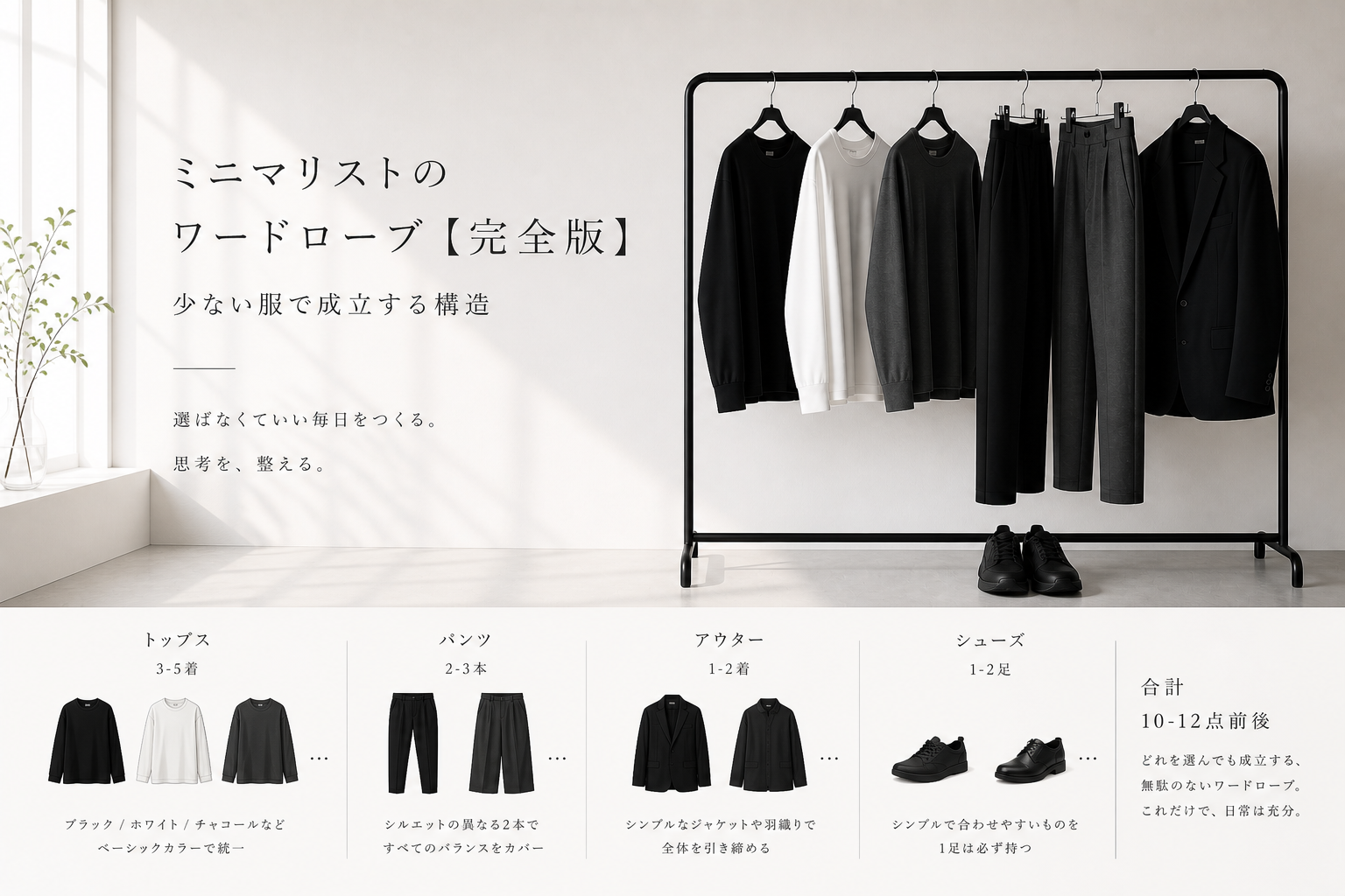 ミニマリストのワードローブ【完全版】少ない服で成立する構造