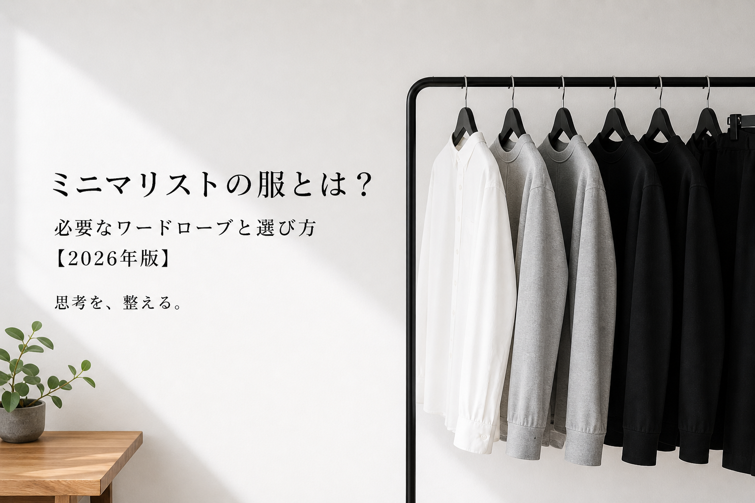 ミニマリストの服とは？必要なワードローブと選び方【2026年版】