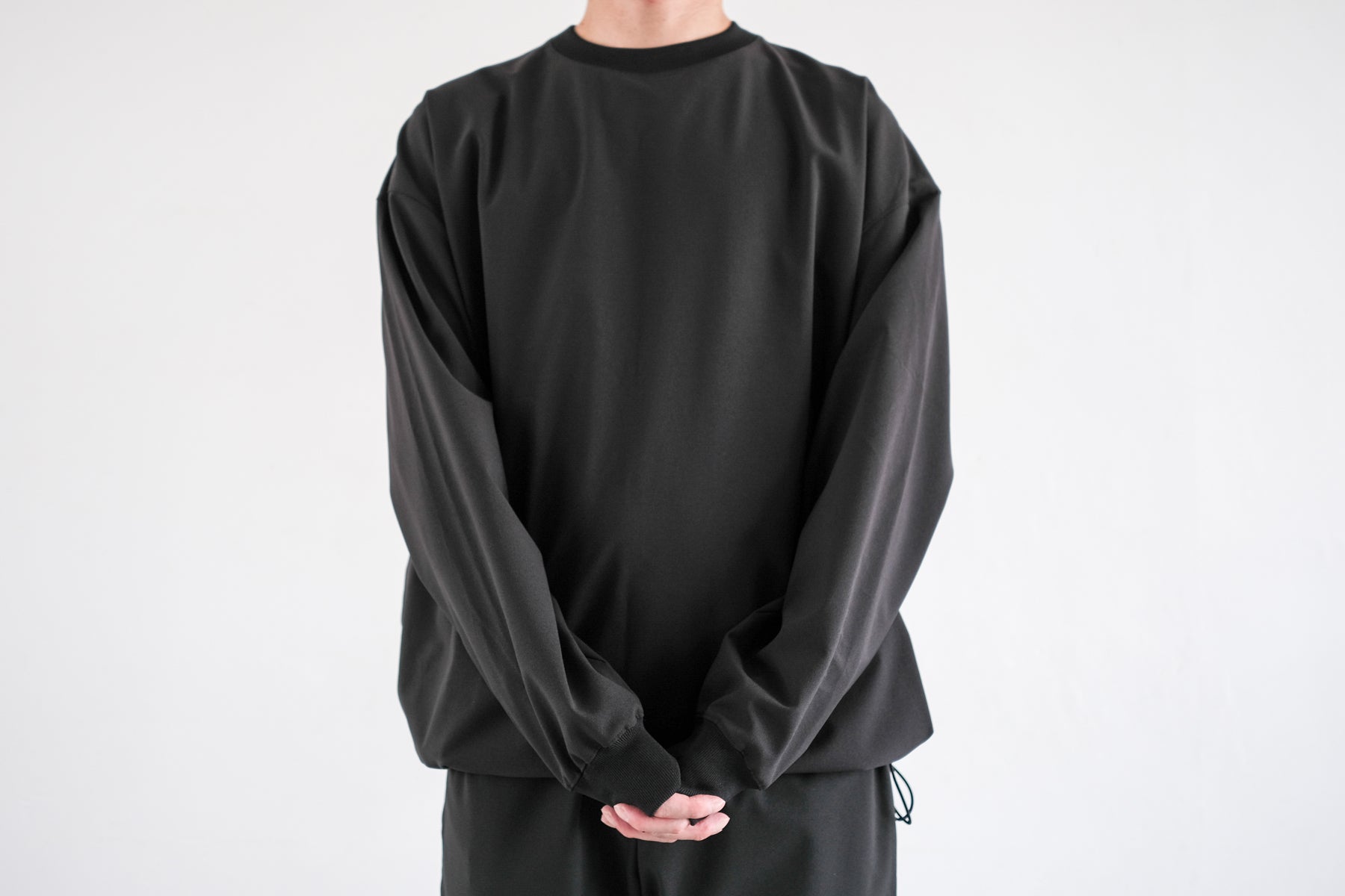 Drawstring Shirt LS / Black