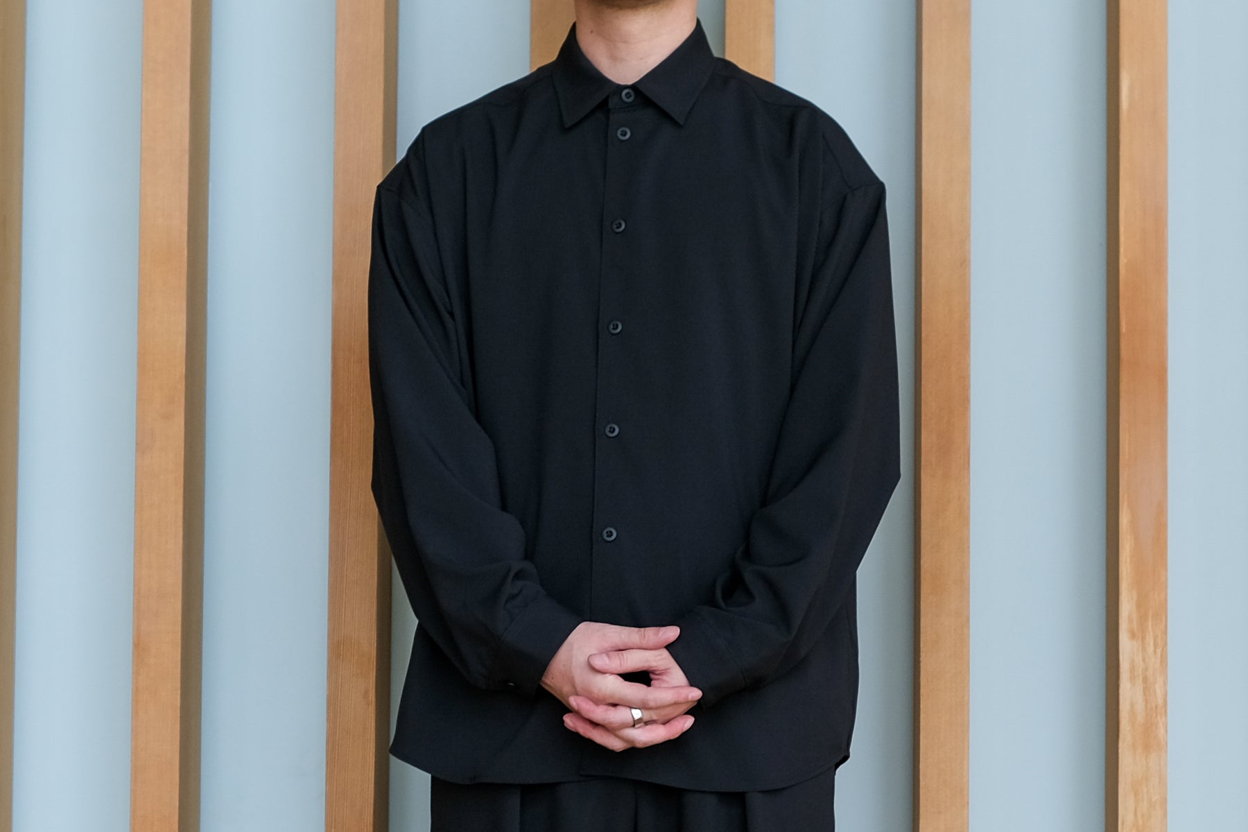 【予約】I/O Oversize Shirt LS / Black【9月入荷予定】