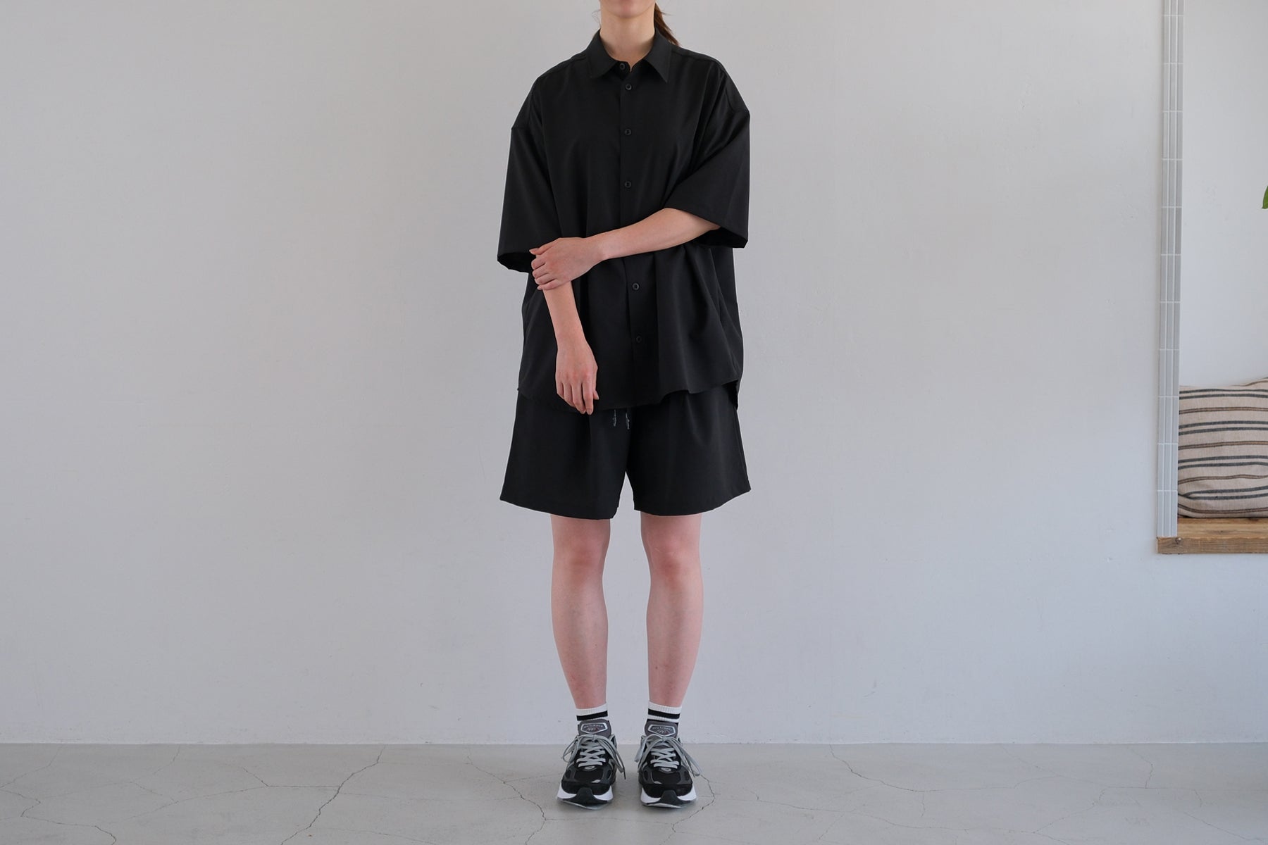 MNMM OVERSIZE SHIRT SS / BLACK サイズ2 Oversize Shirt SS / Black