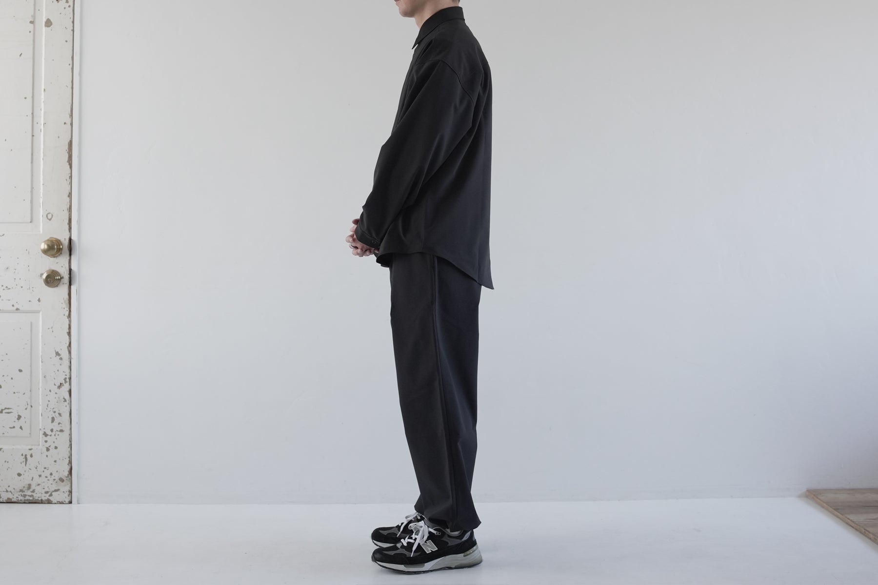 【予約】Minimalist OS Shirt LS / Black【3月入荷予定】