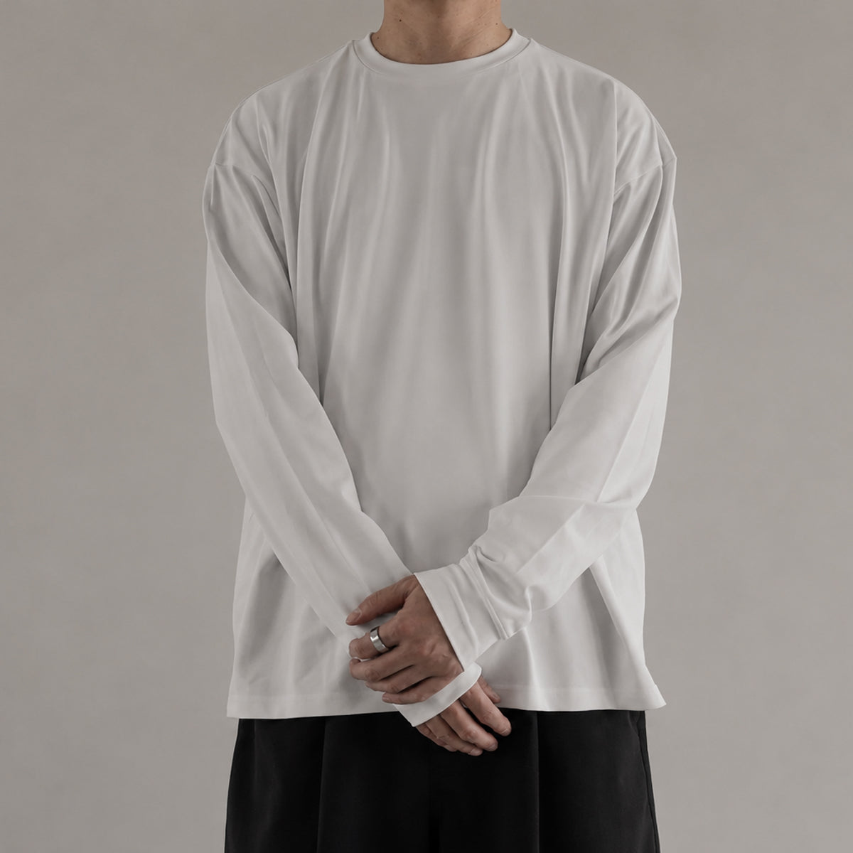 MOON-TECH® OVERSIZE TEE LS / White
